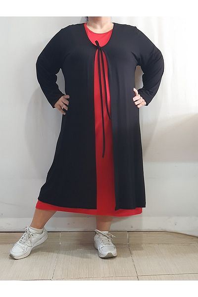 Mertcan Butik Μαύρο χτενισμένο βαμβακερό μπουφάν με V λαιμόκοψη μπροστά με κορδόνια