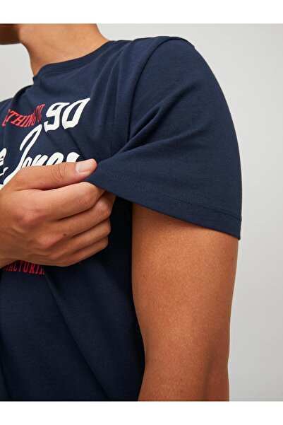 Jack & Jones Μπλουζάκι με λογότυπο Jack Jones Tee Ss O-neck 2 Col Ανδρικό μπλουζάκι Navy Blue 12210819-04