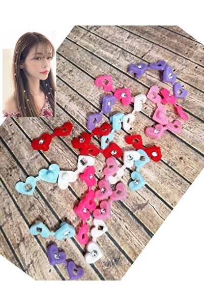 GÜLPEŞE 24 de bucăți margele pentru împletitură de păr inimă