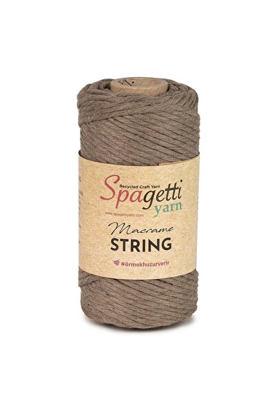 Spagettiyarn 3mm 250g Ață de macrame bej închis