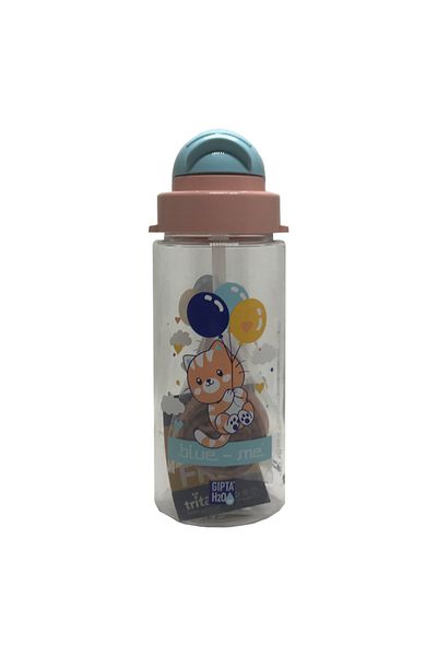 Gıpta Blue-me Tritan Patterned Flask with Straw 500 Cc