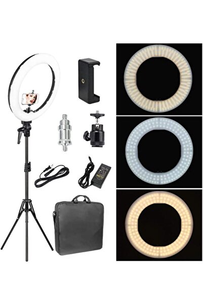 CEPCASE Profesyonel 480 Led 18inç Ring Light Youtube Makyaj Kuaför Tatto Vide...
