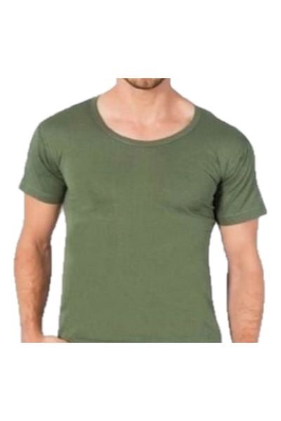 A&K ZÜMRA Men's Crew Neck Undershirt 100% Combed Cotton Green
