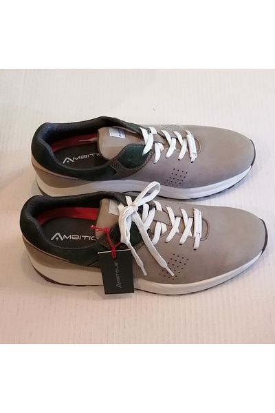 Ambitious Genuine Nubuck Light Gray Non-Slip Rubber Sole Sneaker