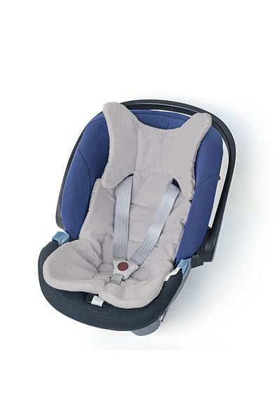 DEUX LAPINS 100% Cotton Muslin Stroller & Car Seat Cushion Cotton Grey - Gray Color
