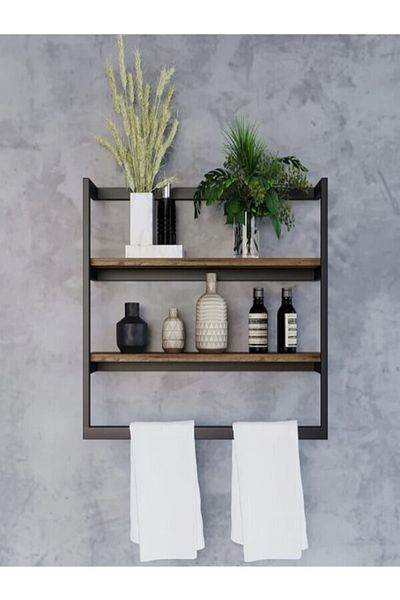 lyla concept Linda Organizer και Ράφι Μπάνιου Μαύρο Ματ Μεταλλικό
