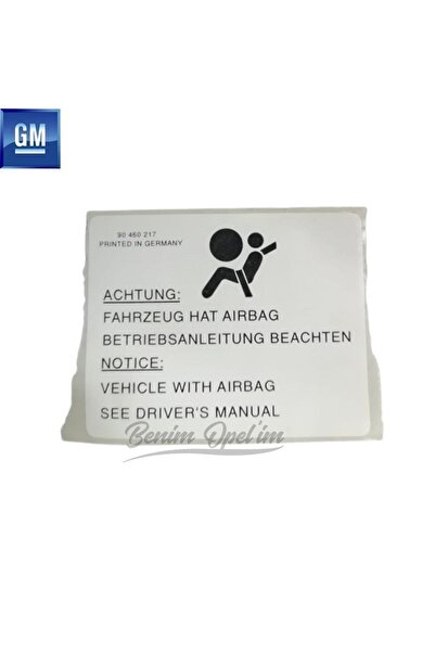 GM Opel Aırbag Etiketi (hava Yastığı Uyarı) Orijinal