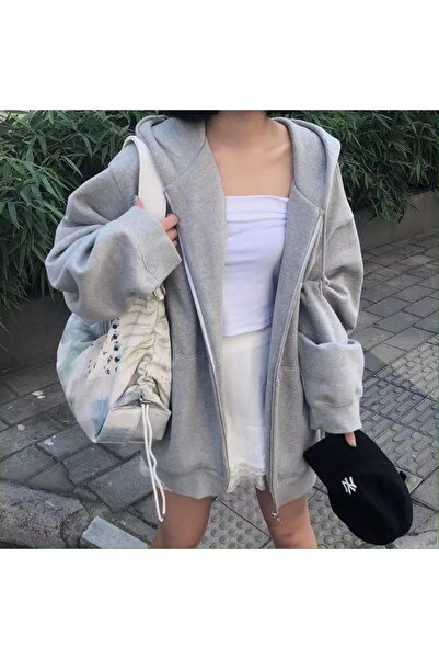 Touz Cardigan unisex gri cu fermoar Favorim50ton