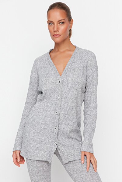Trendyol Collection Pajama Set - Gray - Plain