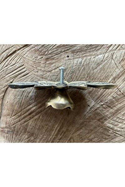 Tuna Antik Sarı Pirinç Dolap Kulpu Antik Çekmece Düğmesi Kulpu