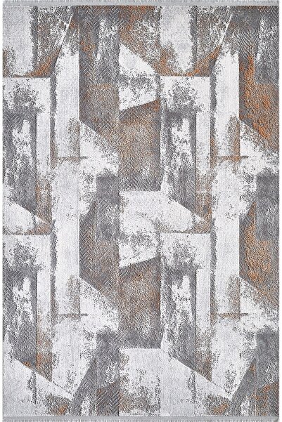 ATLAS HALI ZH-Atlas Halı Aster AQ02E Gri Bakır Modern Desen Halı