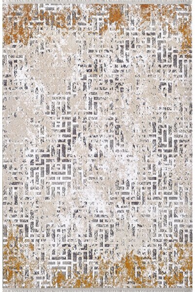 ATLAS HALI Vage Vq00b Gri Hardal Vizon Modern Desen Halı