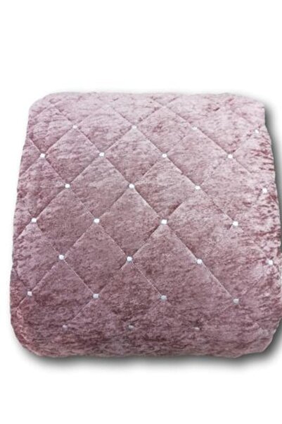 Firuze 3 Parça Jakar Desenli Kadife Çift Kişilik Yatak Örtüsü Takımı Mia Gülkurusu