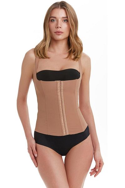 TEN Women's Beige Steel Underwire Strap Vest Corset