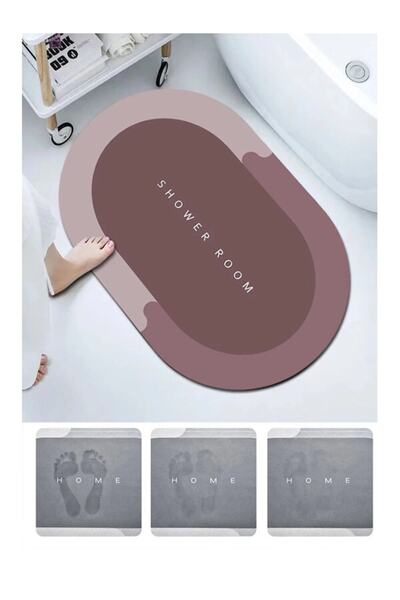 YclShop Süper Emici Kaymaz Tabanlı Şık Tasarımlı Banyo Paspası