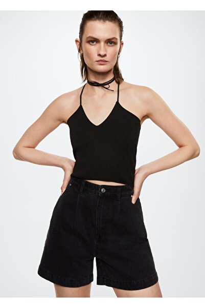 MANGO Woman Плисирани къси панталони