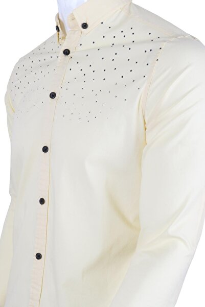 Modarar Erkek Gömlek Slim Fit Rar00455 Sarı