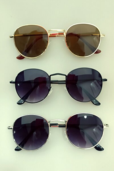 ModaLand Unisex 3'lü Yeni Sezon Beşgen Round Clupmaster Model Fırsat Güneş Gö...