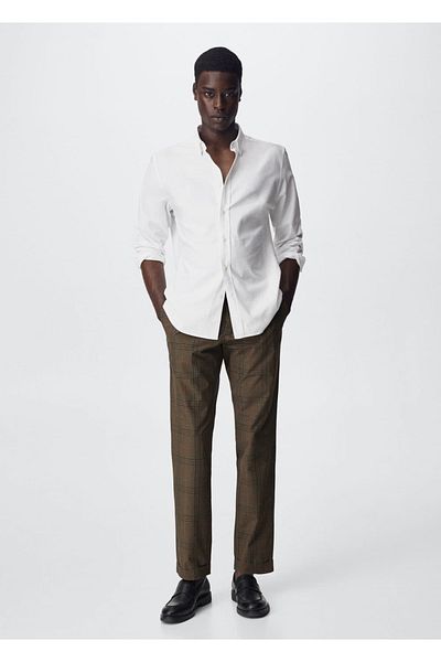 MANGO Man Plaid Jogger Pants