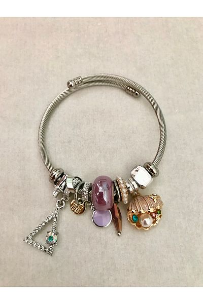 AYRİS AKSESUAR Steel Seashell Charm Steel Bracelet