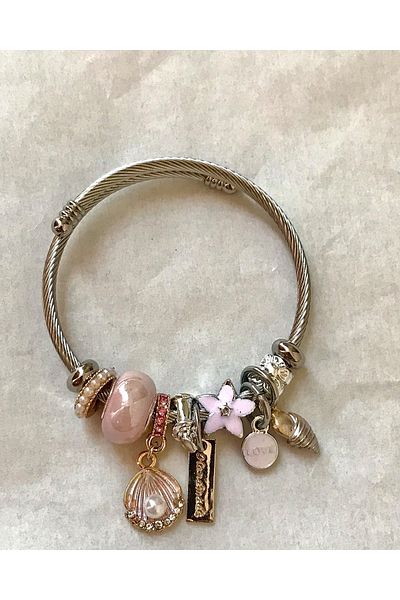 AYRİS AKSESUAR Steel Seashell Charm Steel Bracelet