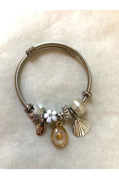 AYRİS AKSESUAR Steel Seashell Charm Steel Bracelet