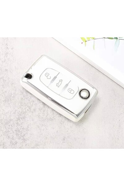 AYZ GARAGE Peugeot-citroen (3 butoane) husă din material TPU pentru cheie albă