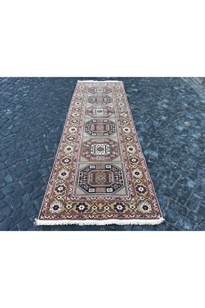 el dokuması ipek halı El Dokuması Yün Bünyan Sandıklı Halı Yolluk - 98x295 cm...