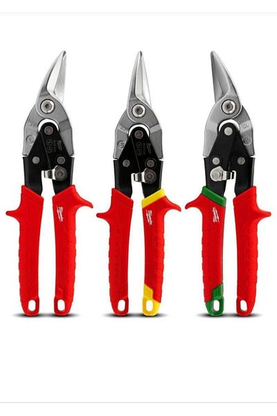 Milwaukee Heavy Duty Bodywork And Tin Scissors Set 3 Pieces Right Left And Straight48224533