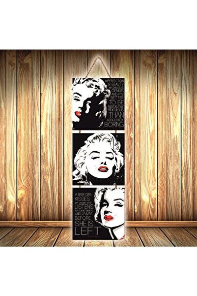 hazalshop Τριπλή ρετρό ξύλινη αφίσα με σχέδιο Marilyn Monroe Ü473