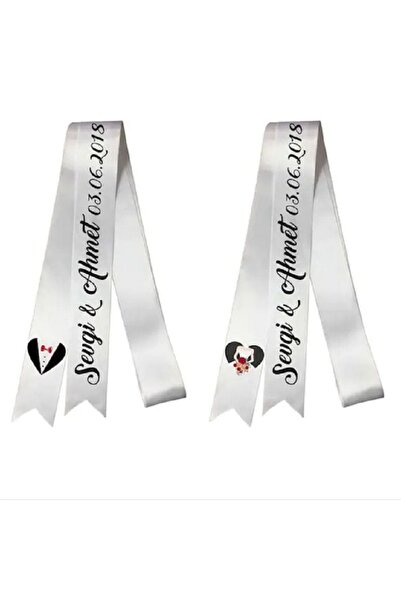 baskıtek Takı Kurdelesi 2 Adet 6 cm Gelin Damat Takı Kurdelesi, Takı Kurdales...