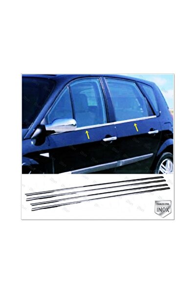 FAMS OTO AKSESUAR Renault Scenic 2 Krom Cam Çıtası 4 Prç, 2003-2009 Arası Pas...