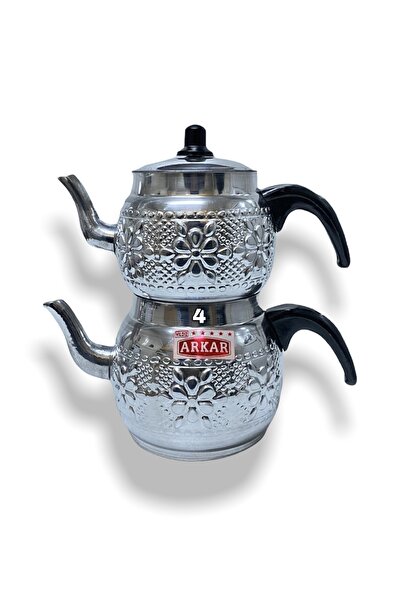 YILDIZ ARKAR Alüminyum Çaydanlık Motifli Aile Boy No 4 ( Toplam 2.70 Litre )