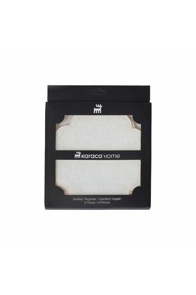Karaca Home 6 Συσκευασία Flam Cocktail Χαρτοπετσέτα Λευκή