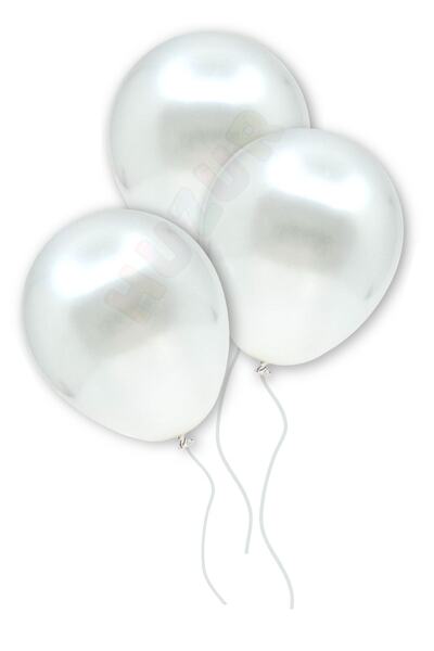 Huzur Party Store Beyaz Renkli Metalik Balon 10 Adet 30 Cm Lateks Parti Konse...