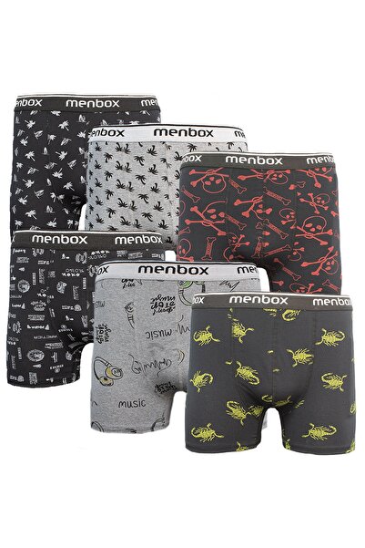 MENBOX Lycra Patterned Men's Boxer Set of 6
