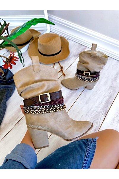 AYAKKABI PRENSİ Dámské boty a botičky Gipsy 8 cm s krémovým hedvábím a doplňky, boty na podpatku