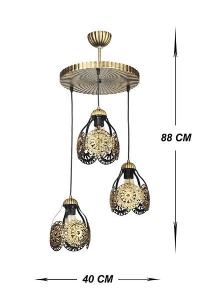 VENON Martin 3 - 100% Lighting Black Yellow Patina Chandelier Pendant Lamp Case Set of 3