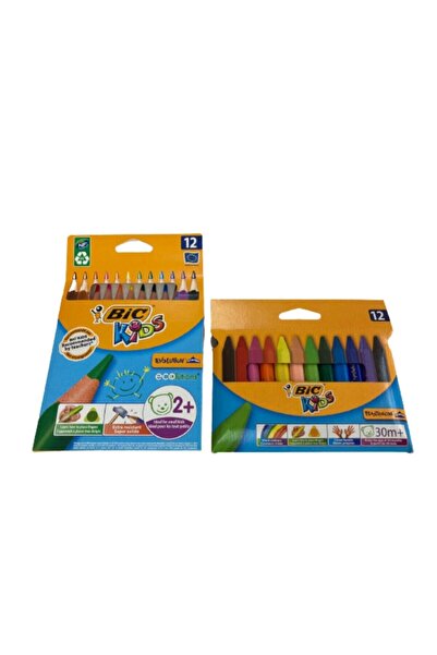 bic kids Jumbo Ikili Set- Kuru Boya Ve Mum Boya