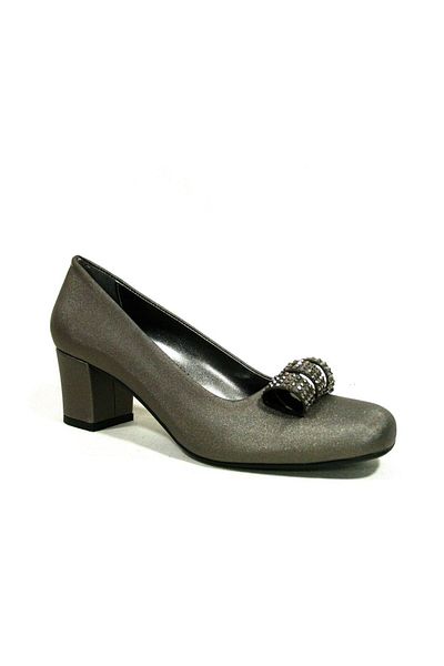 Şener Bronze Brown Bow Heeled Women's Shoes