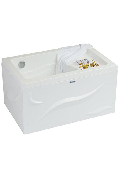 Waterway Perry Oturmalı Mini Dikdörtgen Küvet 110x70 H-55 Gövde+Metal Ayak+Ön...