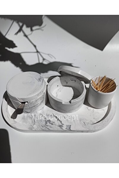 Ture Concept Marble Patterned Spice Rack Set