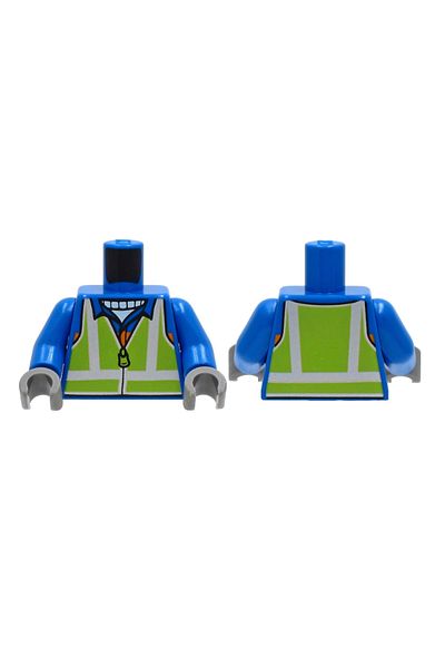 LEGO Original Moc Custom Minifigure Minifigure Body Torso Blue Safety Vest