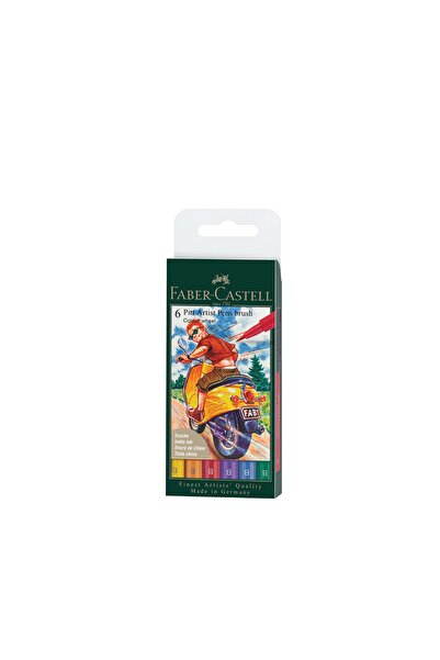 Faber Castell Faber-castell Pitt Artist Pen Brush Tip 6 Color Wheel