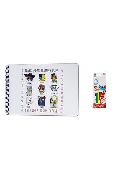 Akademi Çocuk -inexhaustible Drawing Book-1 Painter Cats- 25x35cm