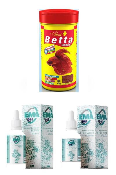 Ahm Betta Bakım Seti Beta Yemi 100 Ml + Betavix Vitamin 30 Ml + Su Düzenleyic...