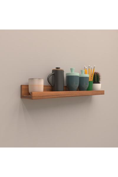 RAFKESTİR Setli Duvar Rafı 40 Cm Hareli Ceviz (mat)