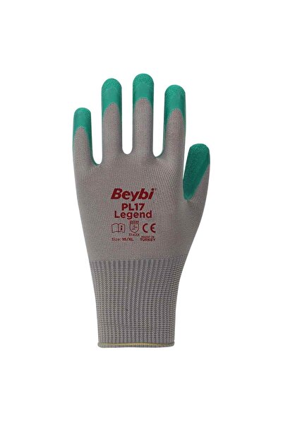 Beybi Pl17 Legend Yeşil Polyester Örme Lateks Iş Eldiveni 10 Beden