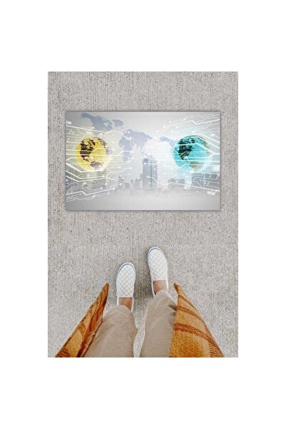 Dormot Home Covoraș decorativ pentru ușă gri pentru imprimare digitală