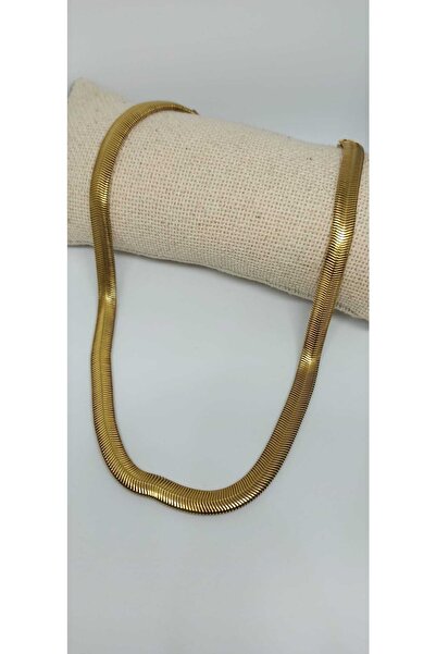 BerbilJewelleryy Thick Steel Italian Flat Necklace\ Flat Chain\ Herringbone C...